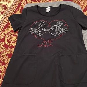 mickey and minnie scrub top by disney
